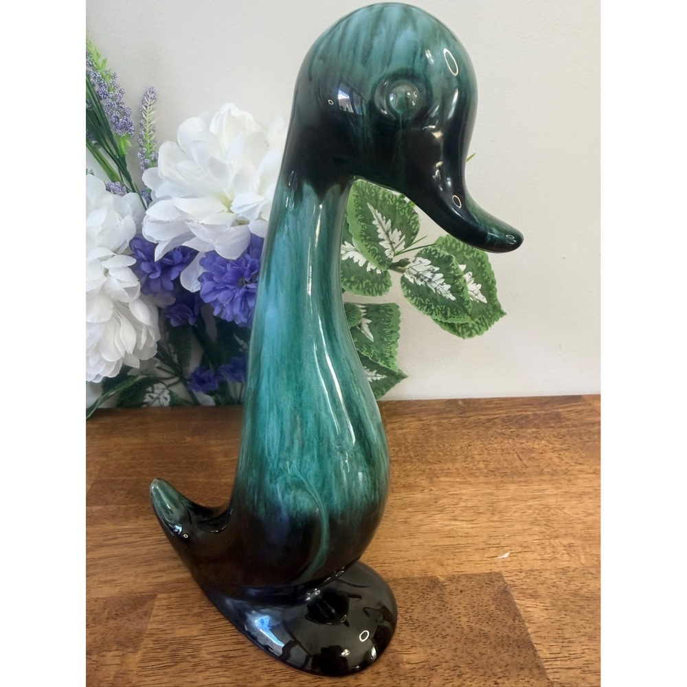 Vintage Blue Mountain Pottery Green Duck Figurine Canadian‎ Art Pottery MCM Gift